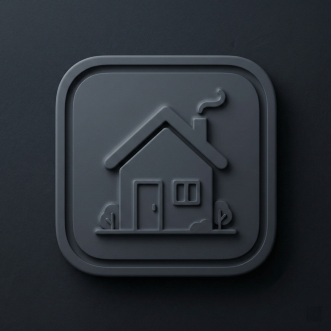 Neumorphic House Icon Design AI Prompt