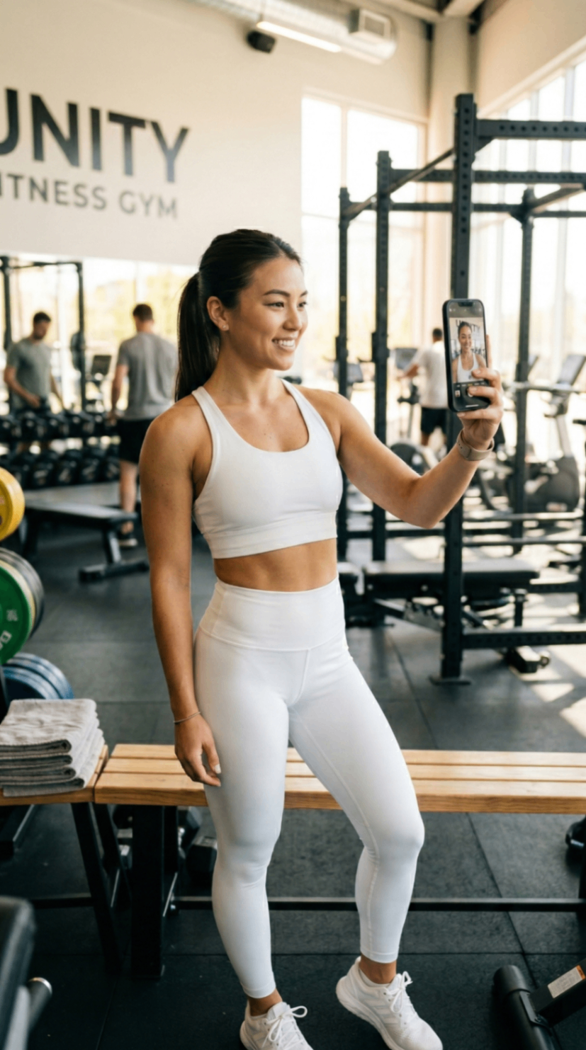 Fitness Trainer Gym Selfie AI Prompt