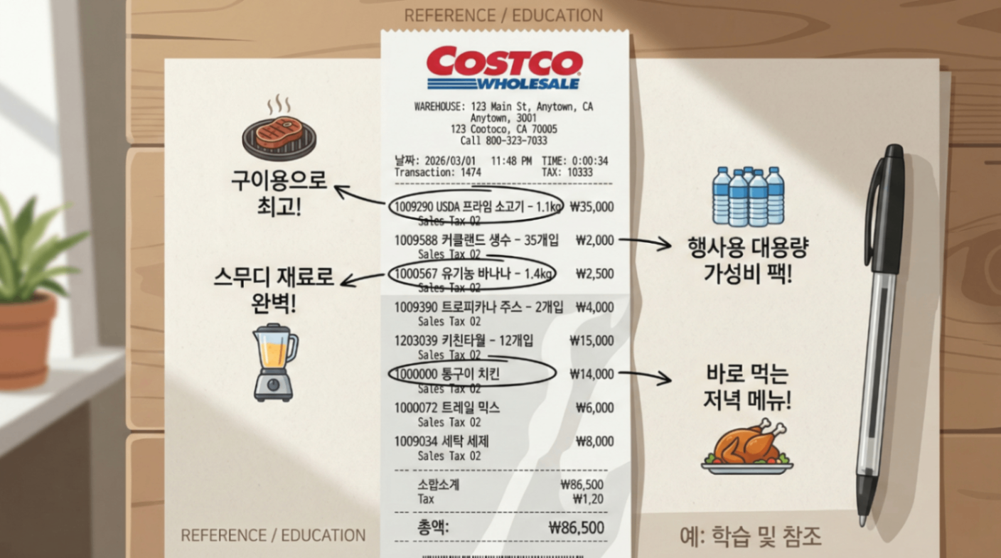 Costco Receipt Product Explanation AI Prompt